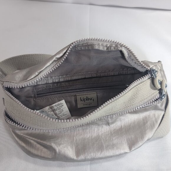 Kipling Fanny Pack Waist Belt Bag Metallic Gold Beige Unisex AC-7621-0LT Travel - Picture 9 of 15